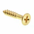 Prime-Line Wood Screws, Flat Head, Phillips Drive, #10 X 1 in., Solid Brass, 25PK 9035584